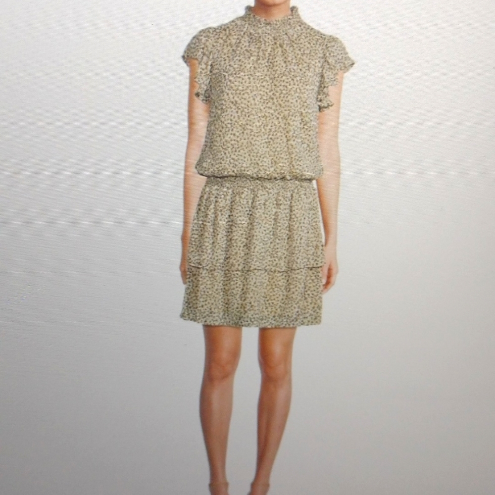 Abstract -Print Smocked Tiered Dress